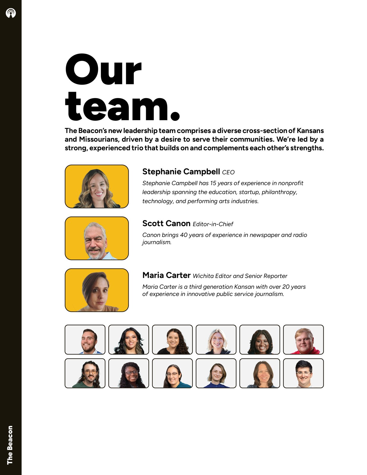 Our team page with staff portraits and bios