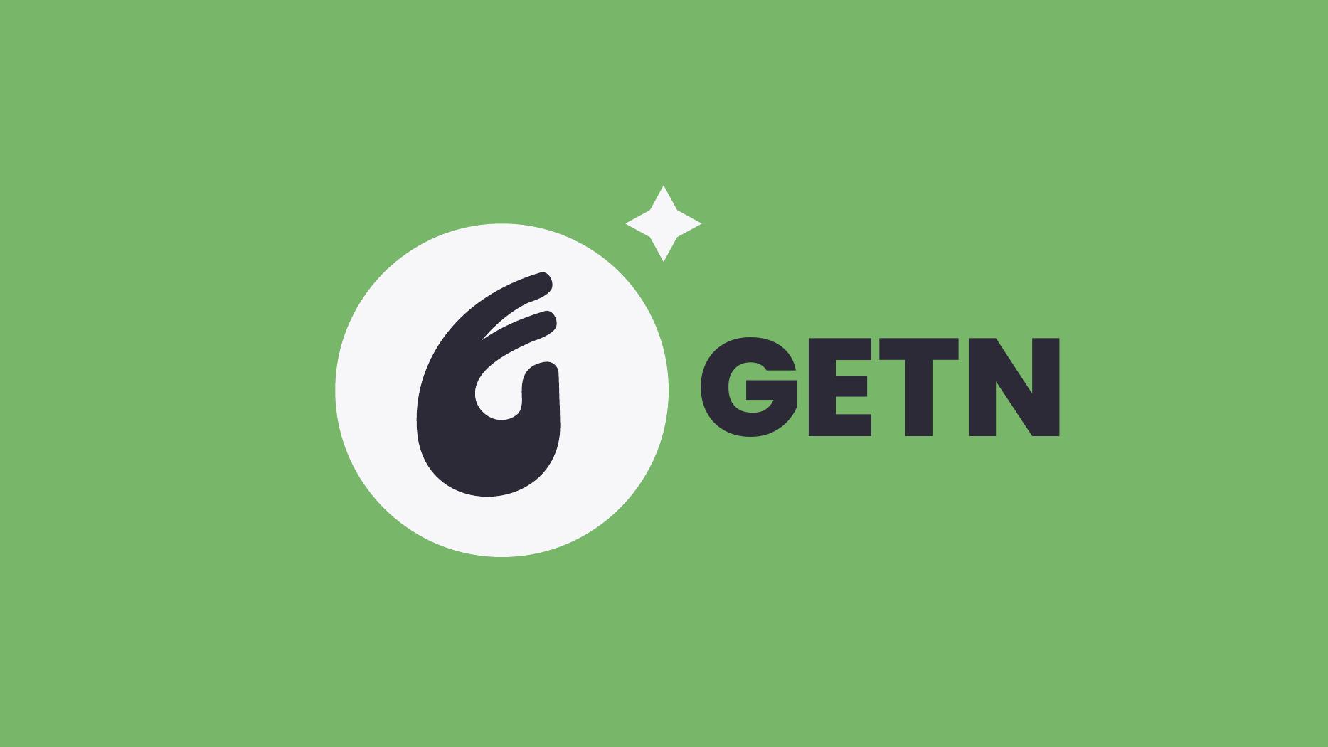 GETN logo — a hand reaching toward a star, on green