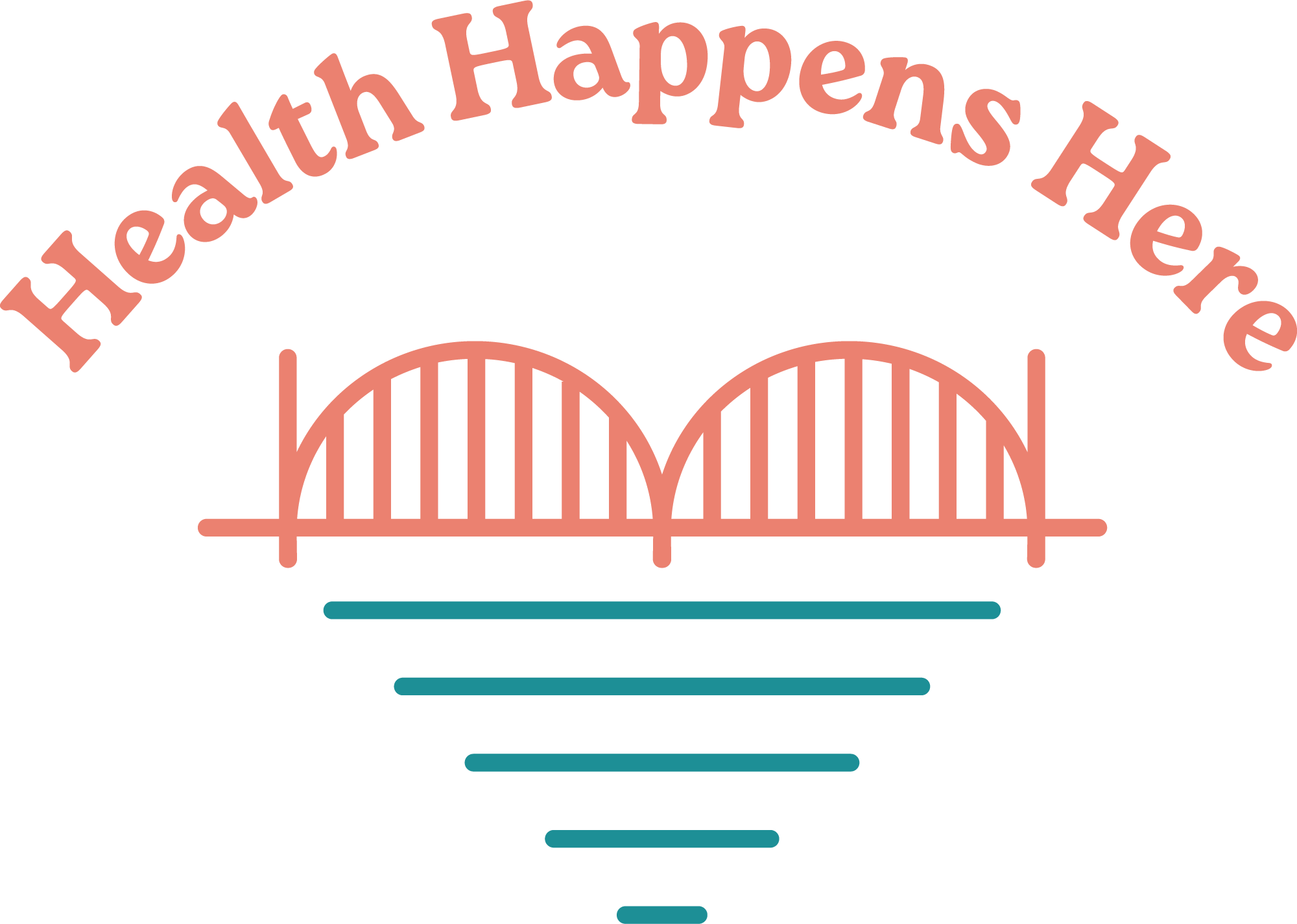 Health Happens Here arc logo variant