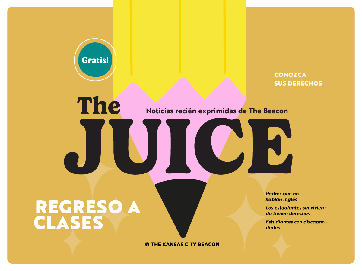The Juice back-to-school cover — a pencil illustration on gold with the Spanish-language title Regreso a Clases